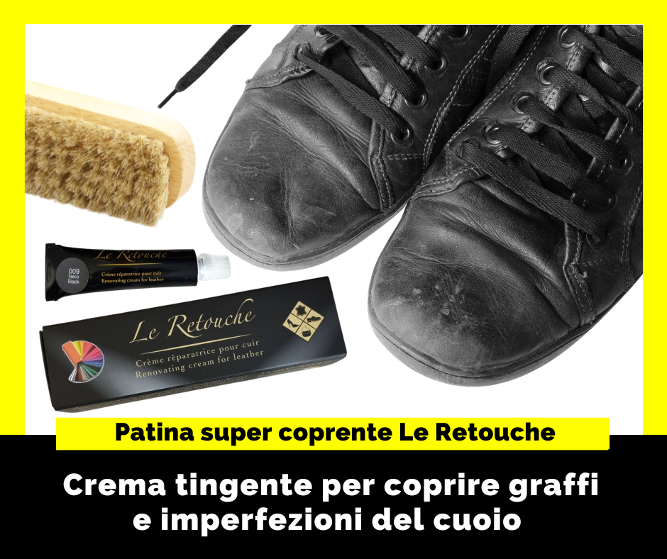 Crema tingente per coprire graffi e screpolature del cuoio