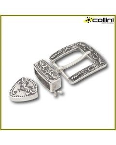 Fibbia per cinture con passante e puntale F5301 - 30 mm