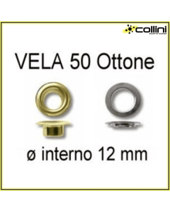 Occhielli + Ranelle 12 mm in Ottone Vela 50