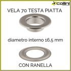 Occhielli Testa Piatta + Ranelle 16,5 mm in Ottone Vela 70 TPC